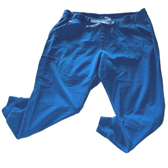 FIGS Zamora Scrub Joggers Blue 6 Pockets Yoga Drawstring Plus Size Women sz XXL - Picture 1 of 7